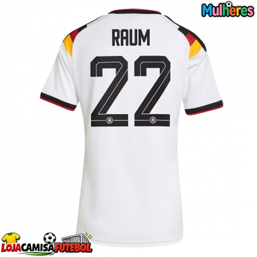 Camisa de Futebol Alemanha David Raum #22 Equipamento Principal Mulheres Mundo 2026 Manga Curta